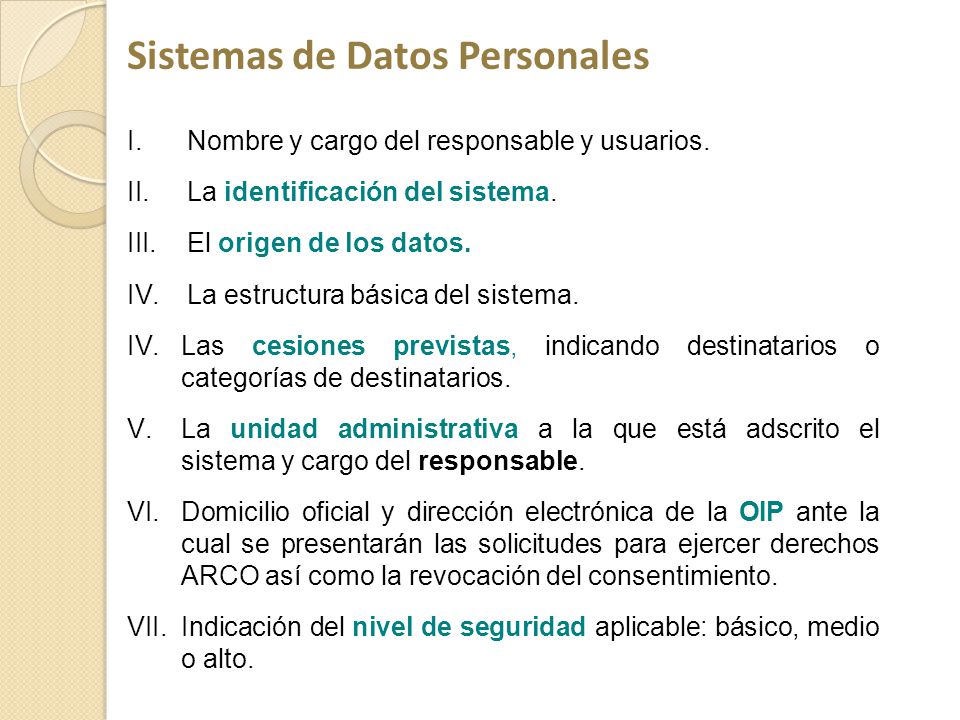 Sistemas de Datos Personales
