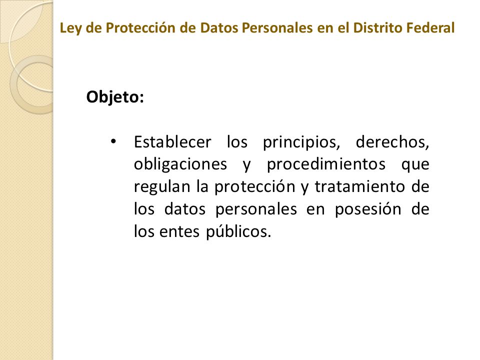 Ley de Protección de Datos Personales en el Distrito Federal