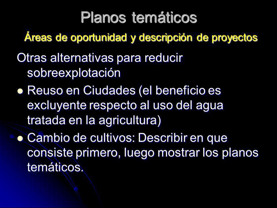 Planos temáticos Áreas de oportunidad y descripción de proyectos