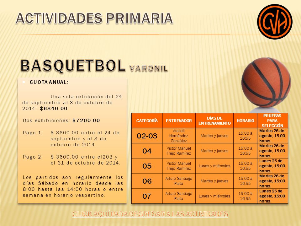 PRUEBAS PARA SELECCIÓN CLICK AQUÍ PARA REGRESAR A LAS ACTIVIDADES