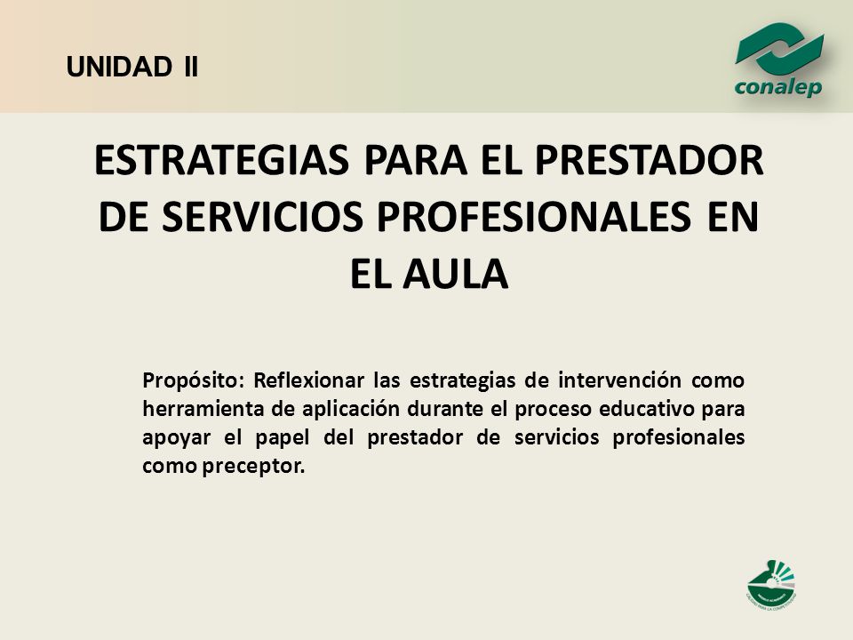 ESTRATEGIAS PARA EL PRESTADOR DE SERVICIOS PROFESIONALES EN EL AULA