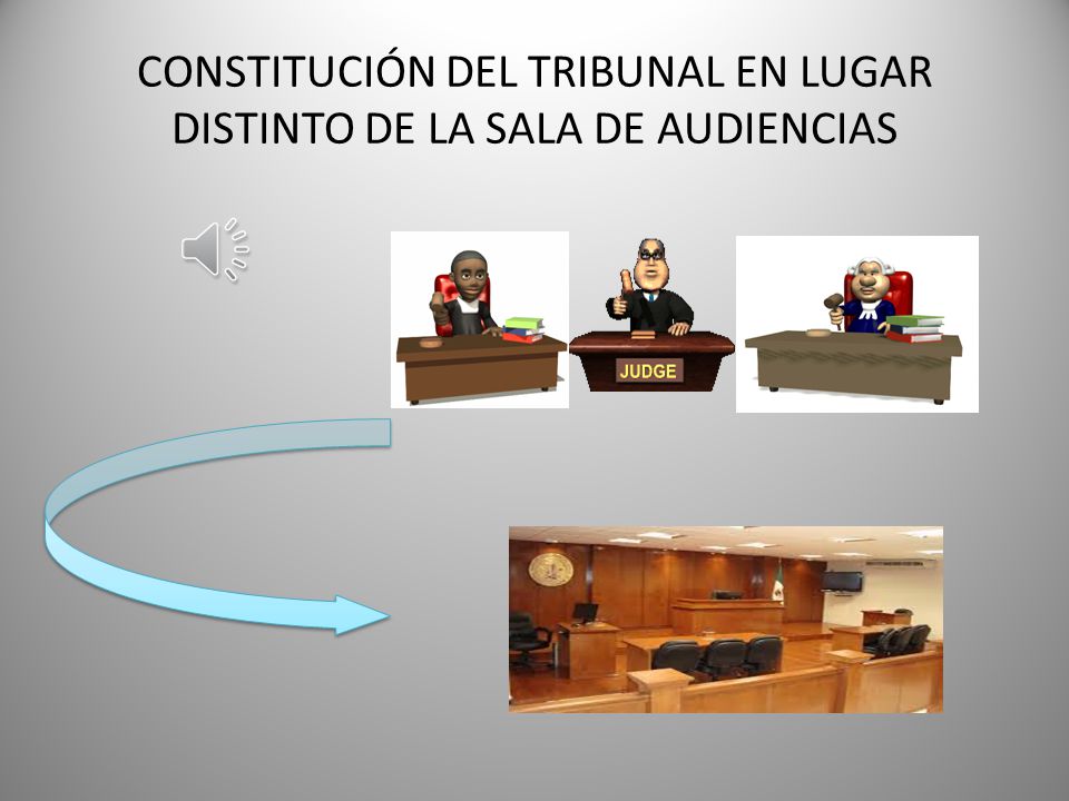 CONSTITUCIÓN DEL TRIBUNAL EN LUGAR DISTINTO DE LA SALA DE AUDIENCIAS