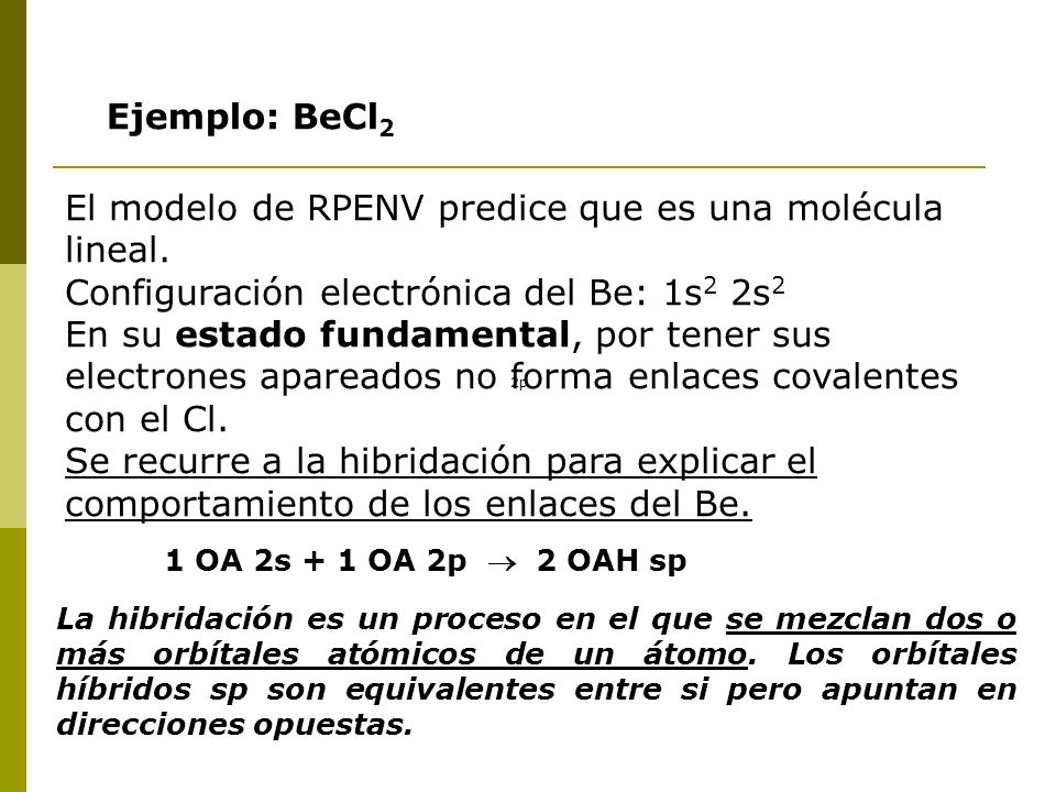 El modelo de RPENV predice que es una molécula lineal.