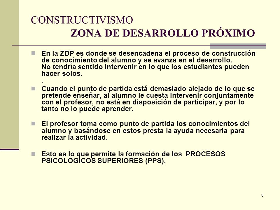 CONSTRUCTIVISMO ZONA DE DESARROLLO PRÓXIMO