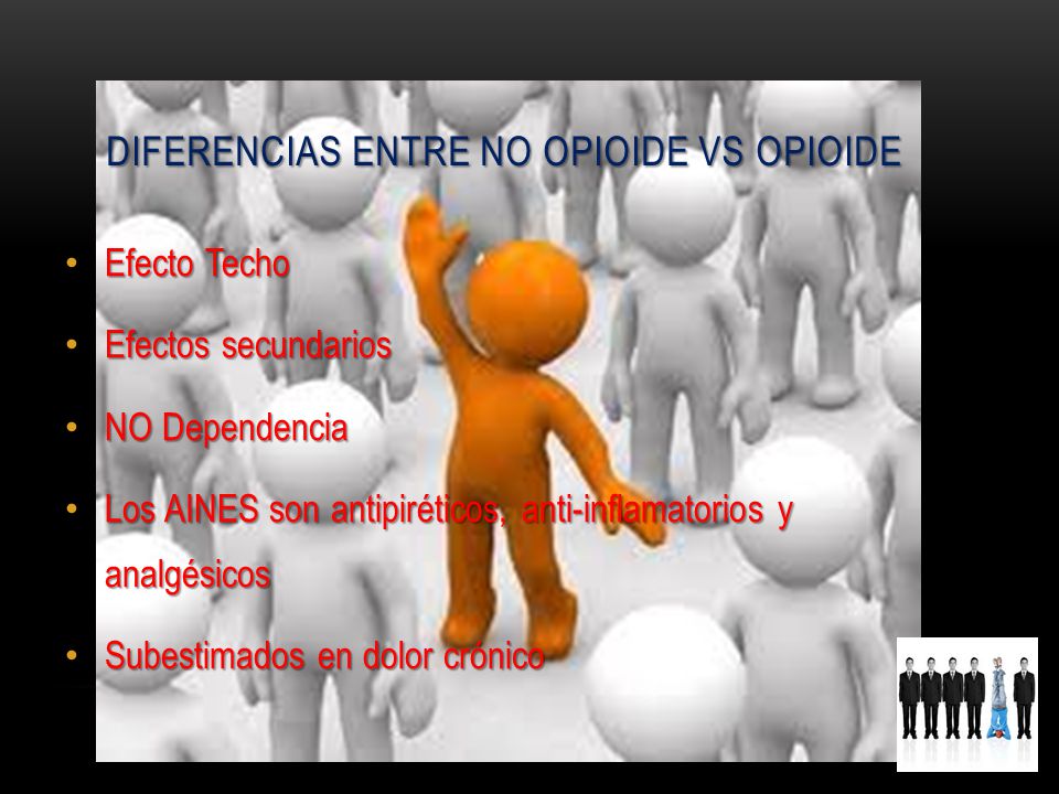 DIFERENCIAS ENTRE NO OPIOIDE VS OPIOIDE