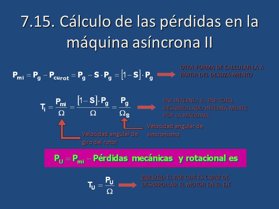 7.15. Cálculo de las pérdidas en la máquina asíncrona II