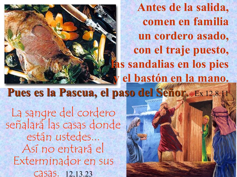 La sangre del cordero señalará las casas donde están ustedes...