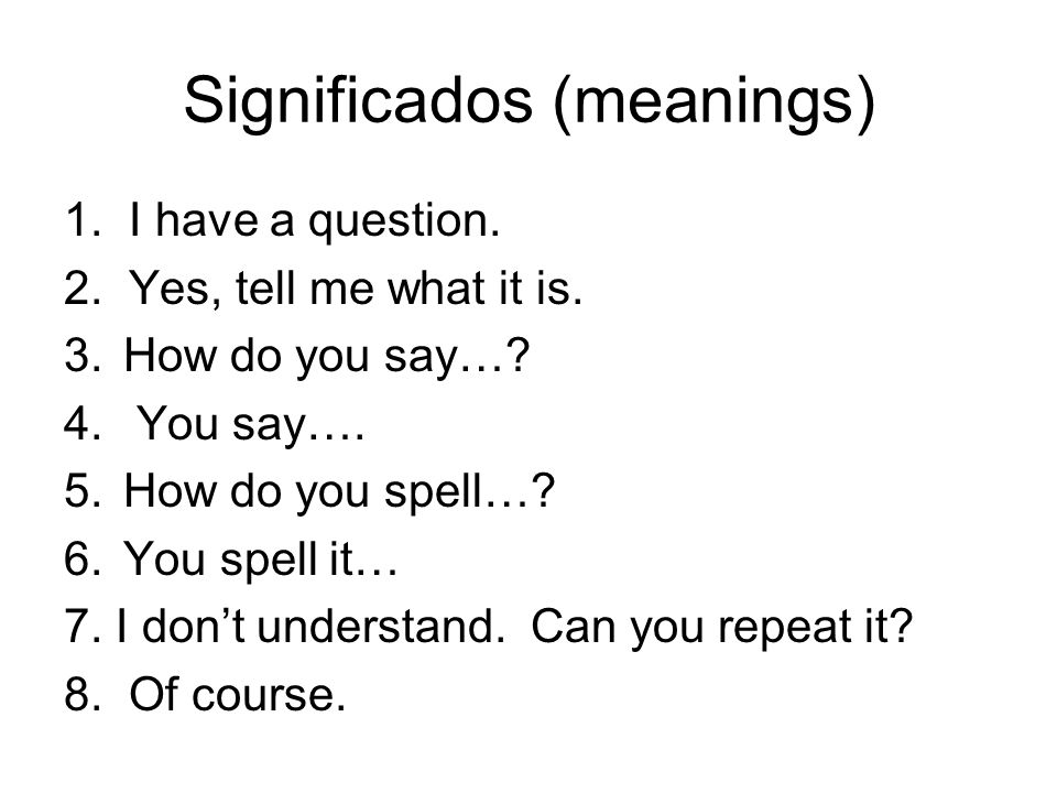 Significados (meanings)