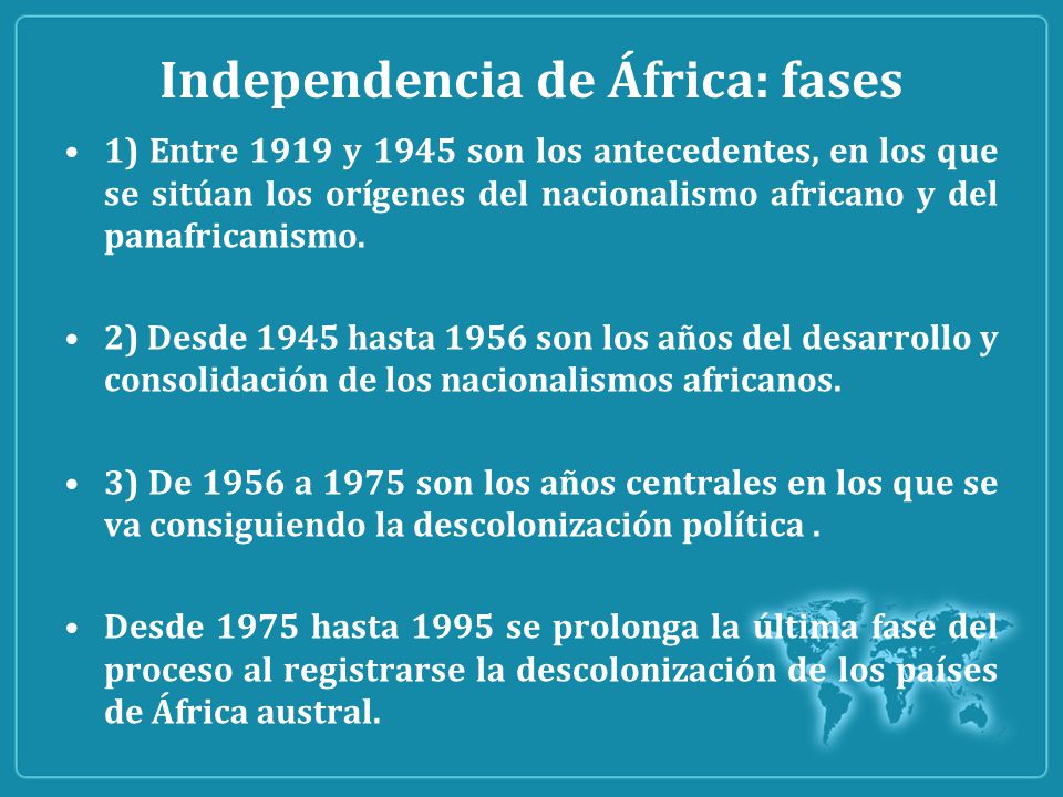 Independencia de África: fases