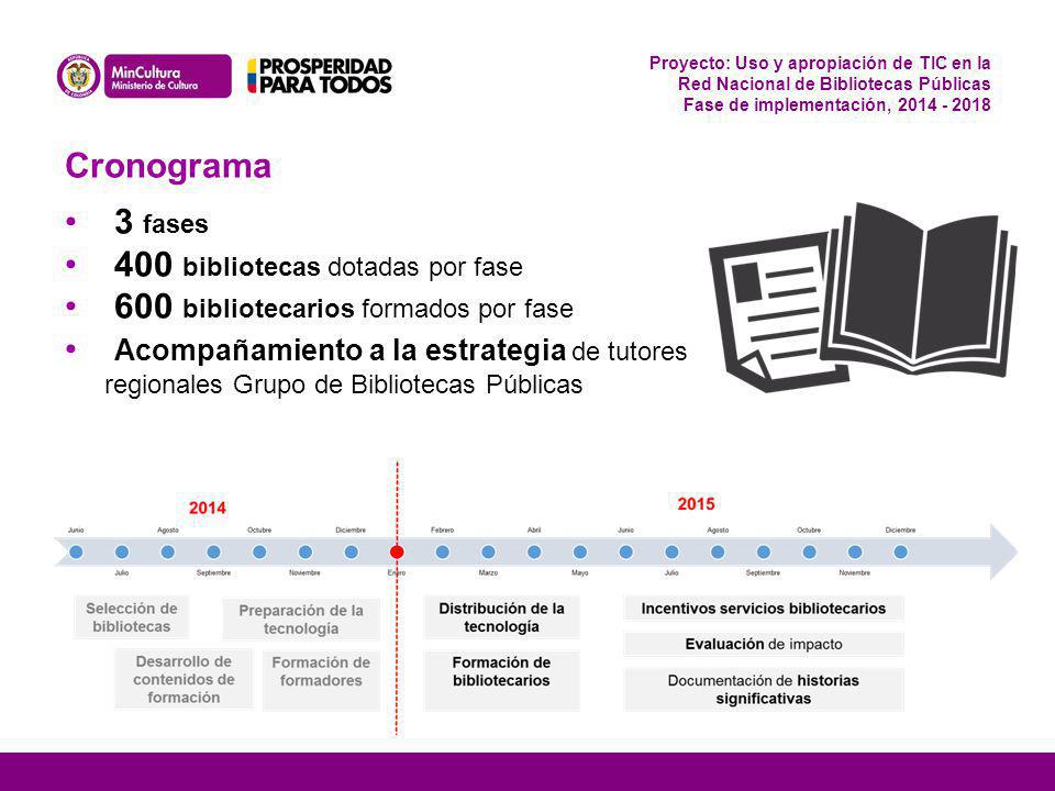 400 bibliotecas dotadas por fase 600 bibliotecarios formados por fase