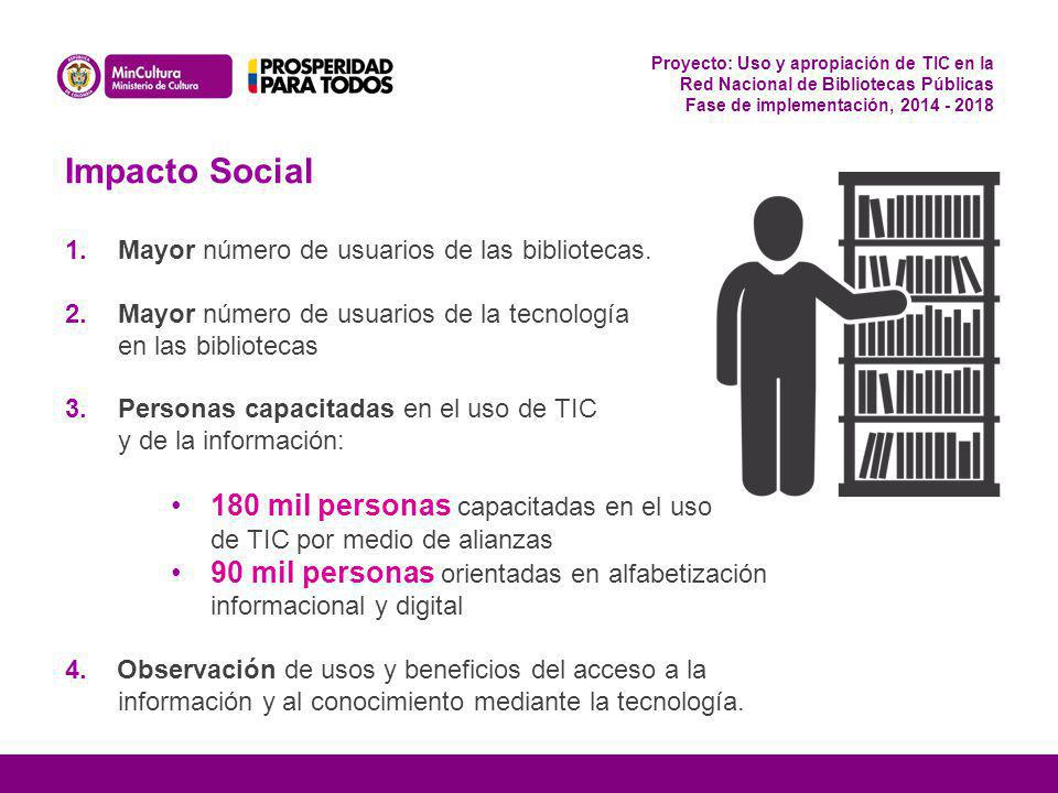 Proyecto: Uso y apropiación de TIC en la Red Nacional de Bibliotecas Públicas Fase de implementación,