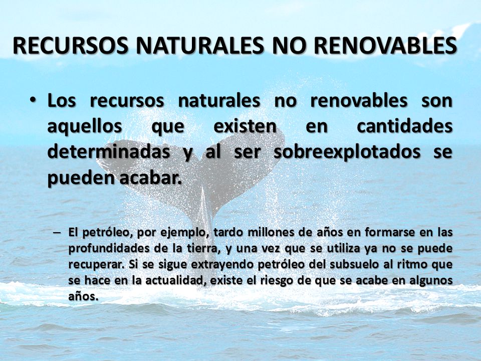 RECURSOS NATURALES NO RENOVABLES