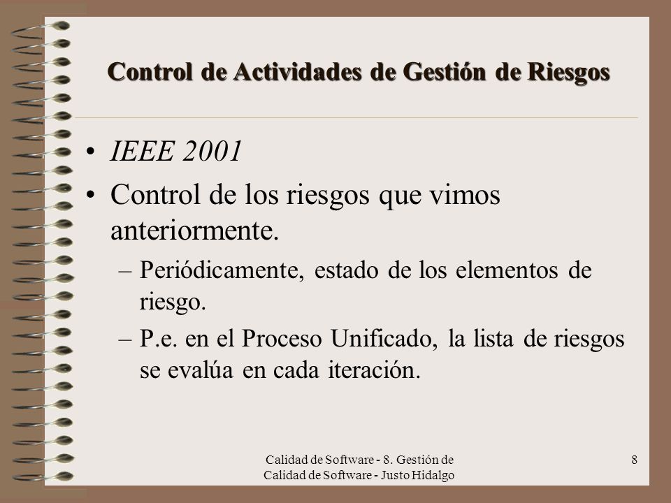Control de Actividades de Gestión de Riesgos