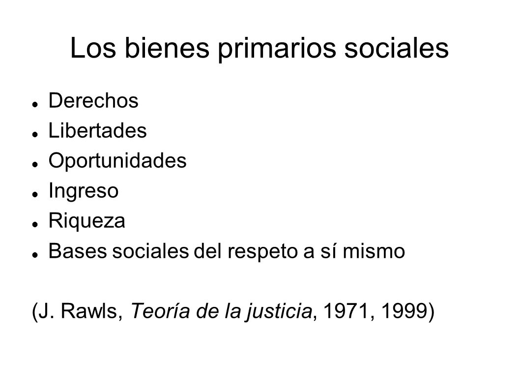 Los bienes primarios sociales