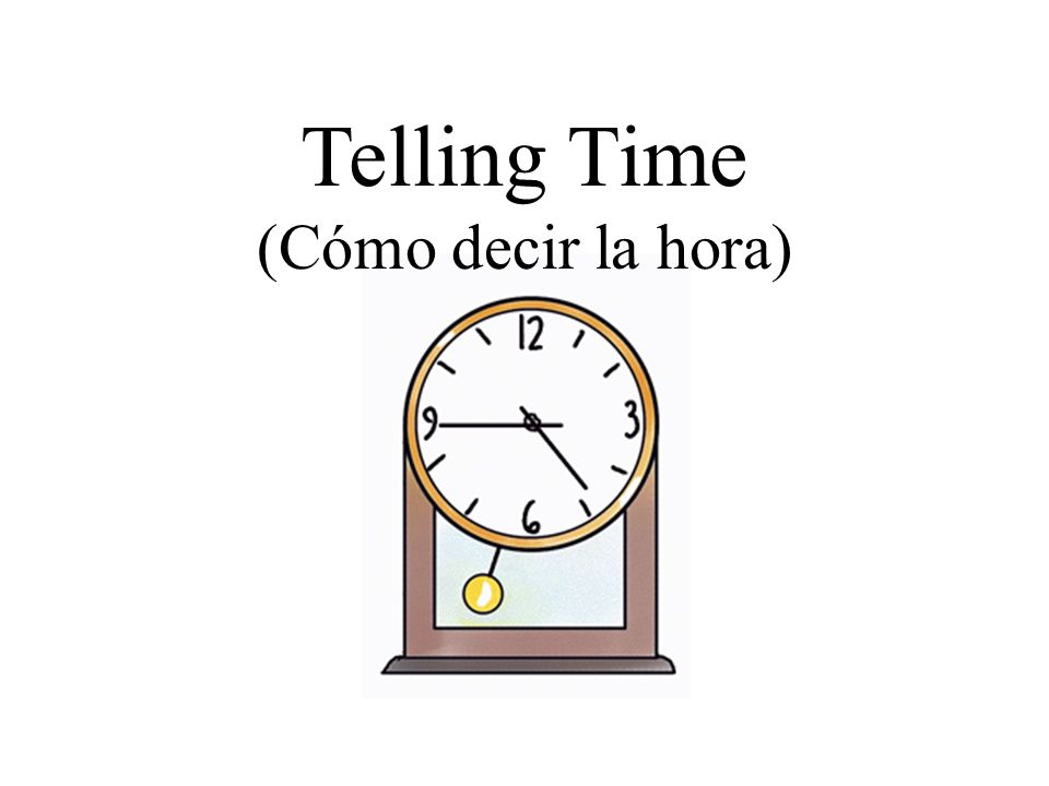 Telling Time (Cómo decir la hora)