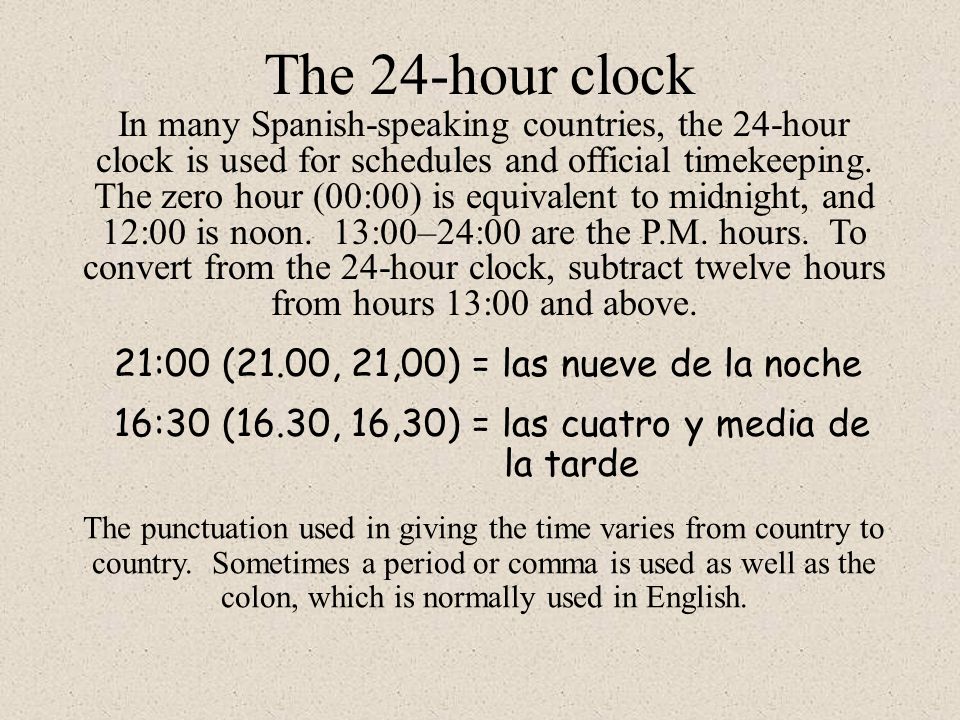 The 24-hour clock