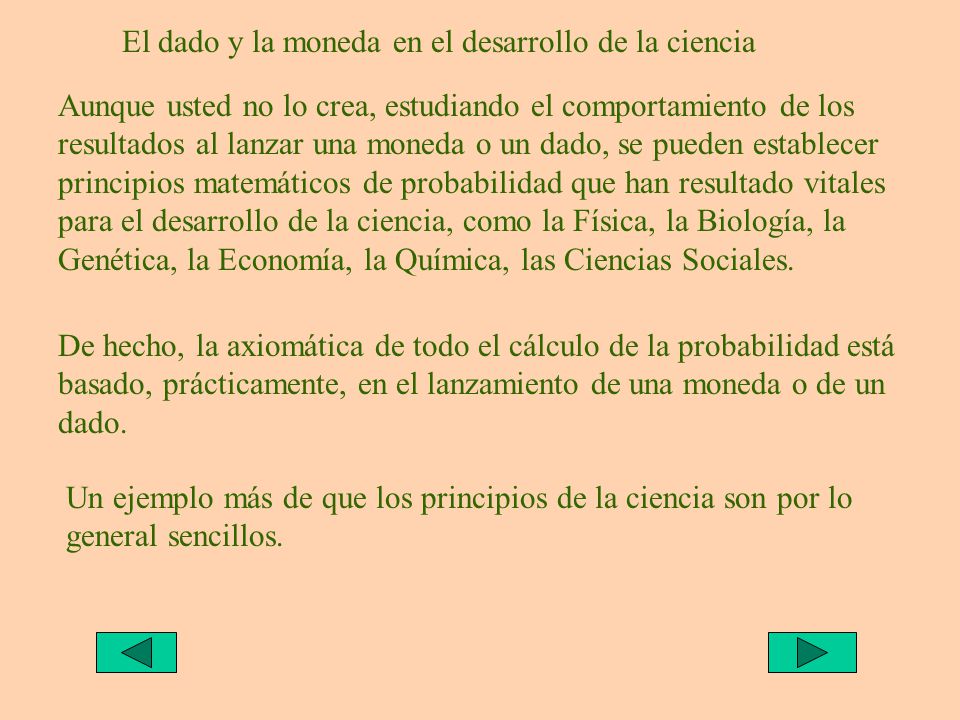 El dado y la moneda en el desarrollo de la ciencia