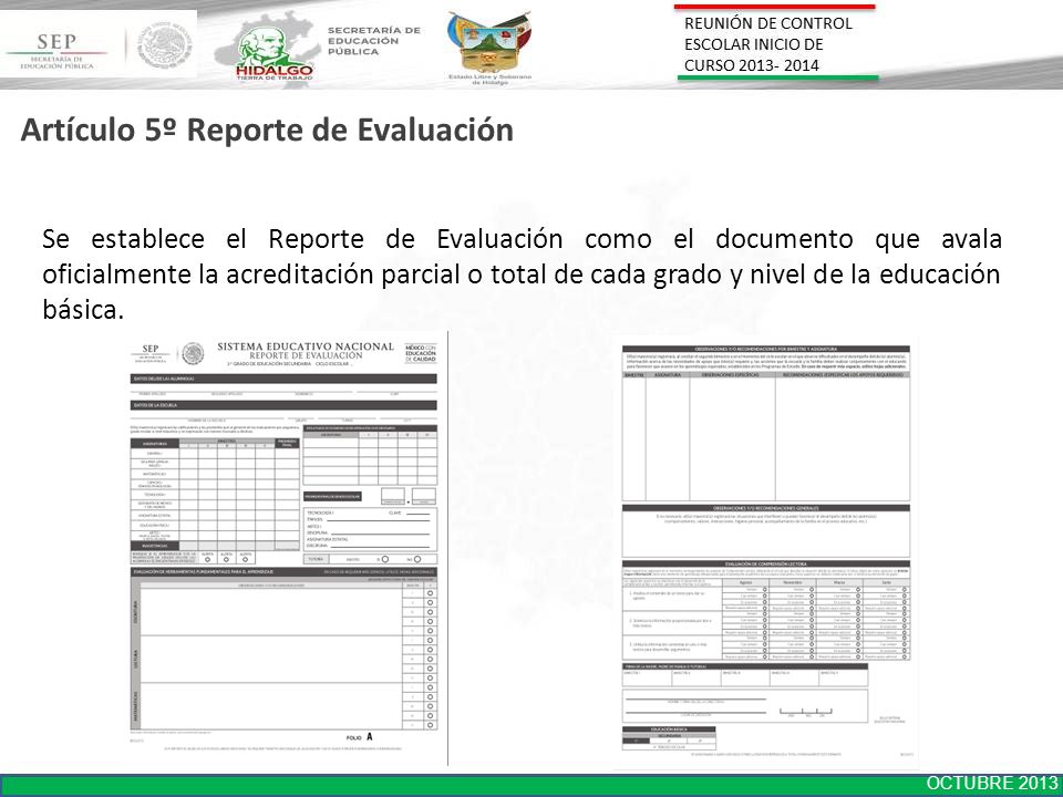 Artículo 5º Reporte de Evaluación