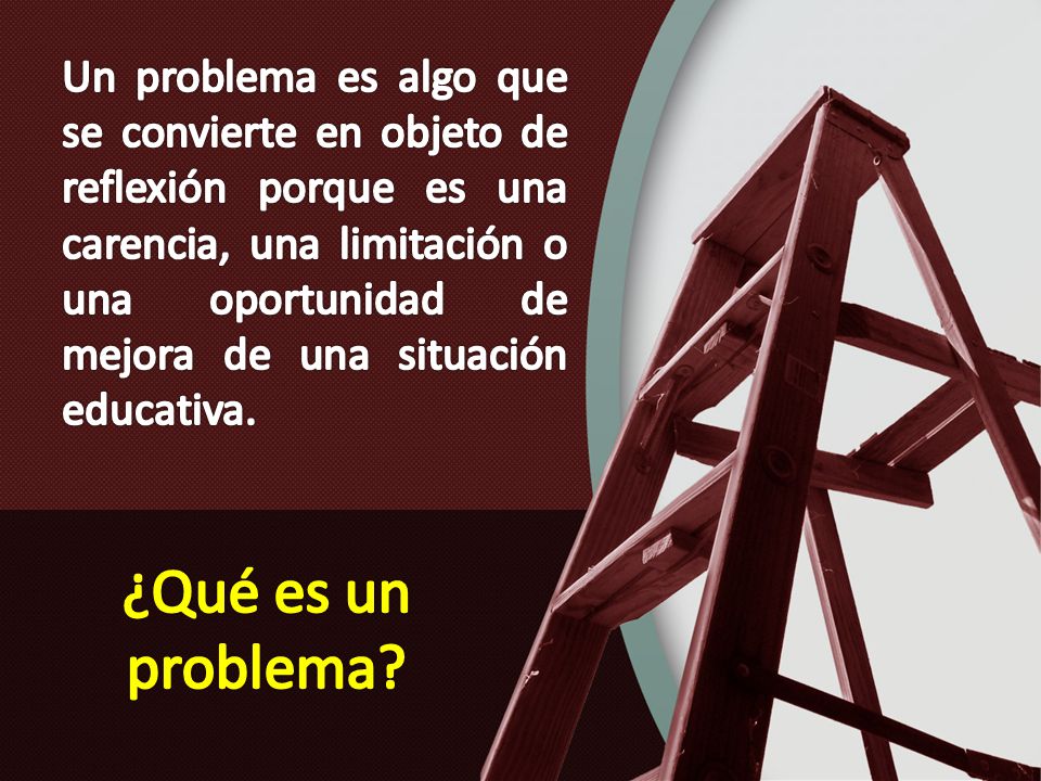 Un problema es algo que se convierte en objeto de reflexión porque es una carencia, una limitación o una oportunidad de mejora de una situación educativa.