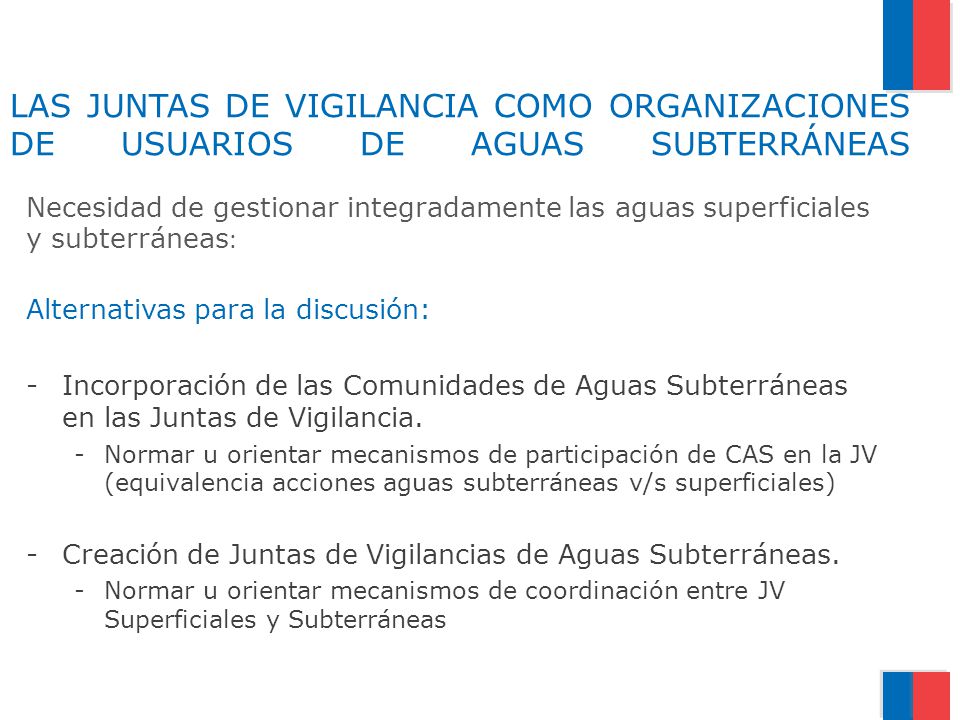 LAS JUNTAS DE VIGILANCIA COMO ORGANIZACIONES DE USUARIOS DE AGUAS SUBTERRÁNEAS