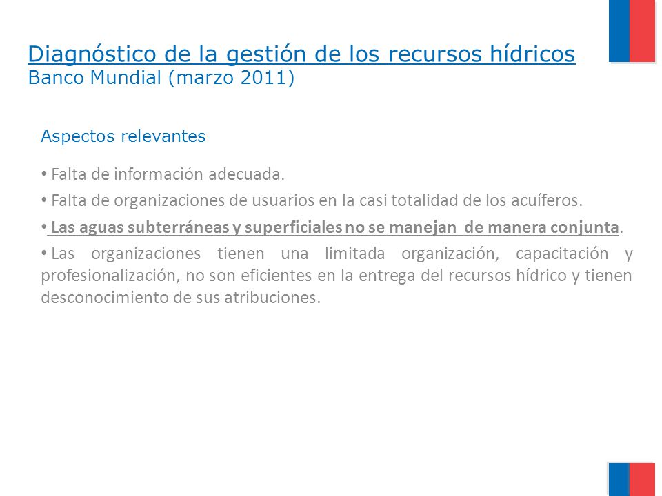 Diagnóstico de la gestión de los recursos hídricos Banco Mundial (marzo 2011)