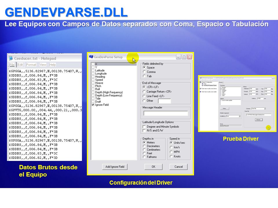 GENDEVPARSE.DLL Lee Equipos con Campos de Datos separados con Coma, Espacio o Tabulación