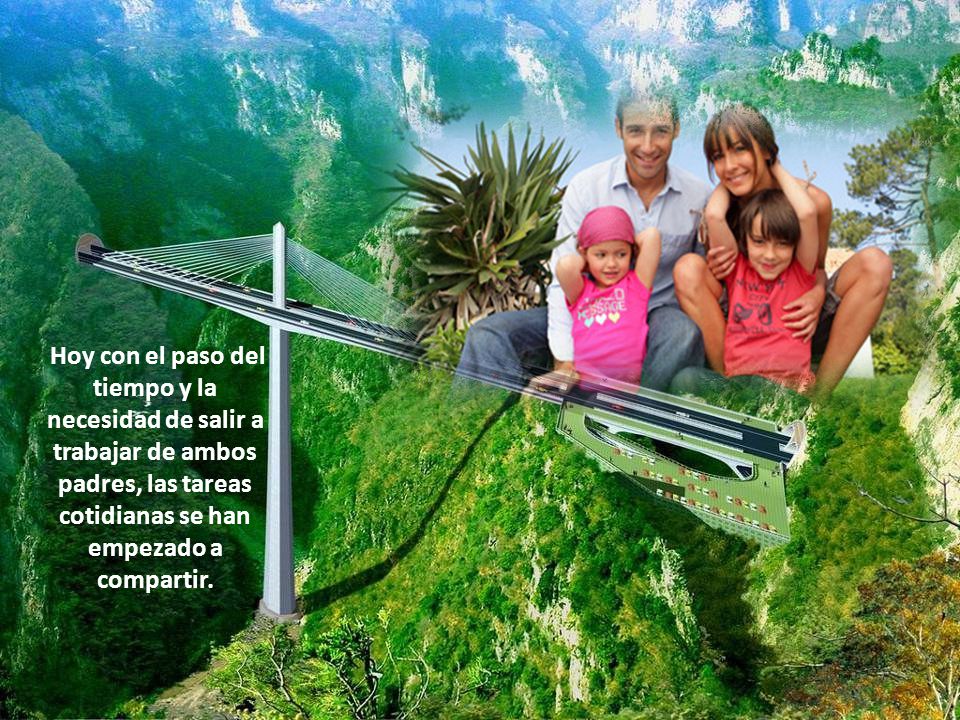 Hoy con el paso del tiempo y la necesidad de salir a trabajar de ambos padres, las tareas cotidianas se han empezado a compartir.