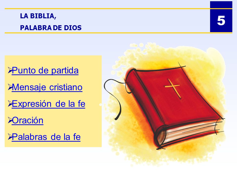5 Punto de partida Mensaje cristiano Expresión de la fe Oración