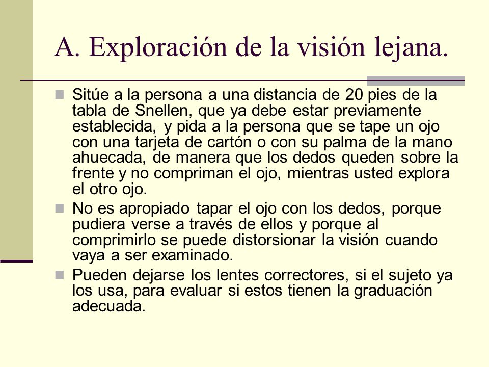 A. Exploración de la visión lejana.