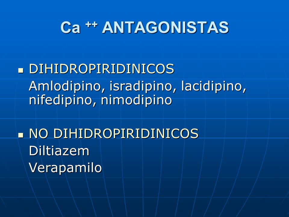 Ca ++ ANTAGONISTAS DIHIDROPIRIDINICOS