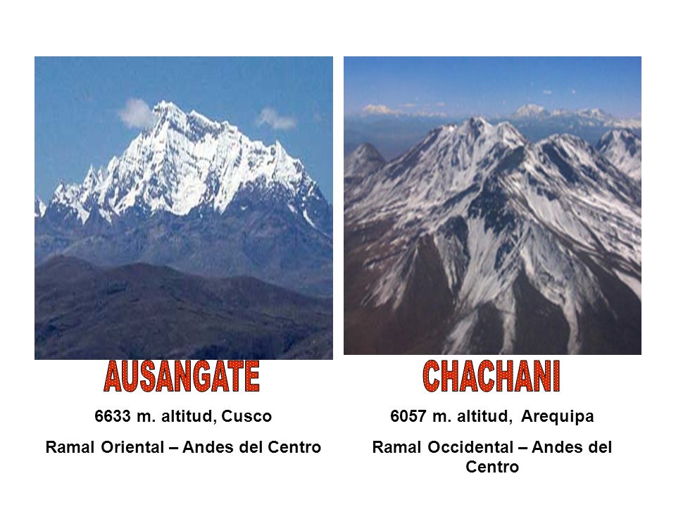 Ramal Oriental – Andes del Centro Ramal Occidental – Andes del Centro
