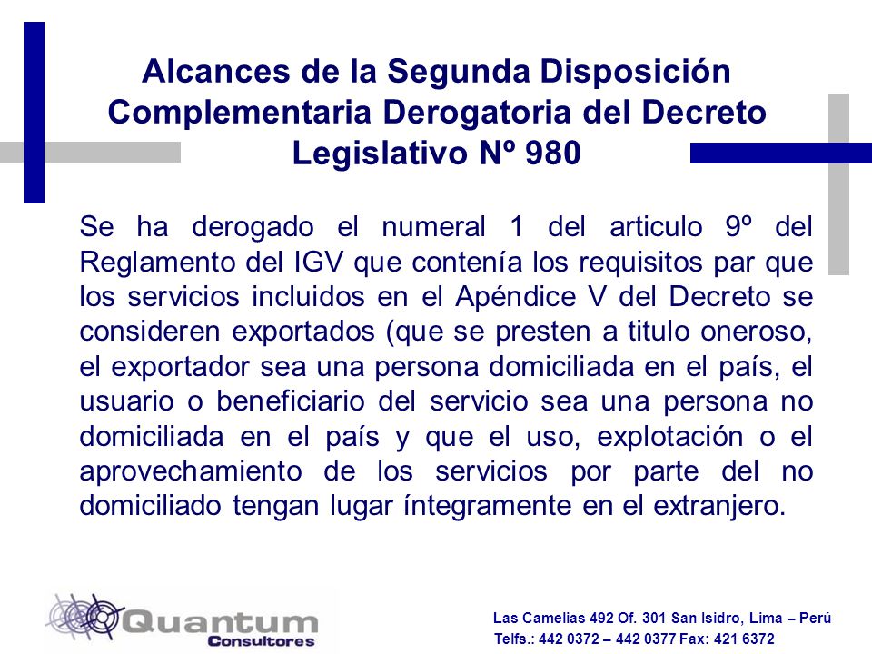 Alcances de la Segunda Disposición Complementaria Derogatoria del Decreto Legislativo Nº 980