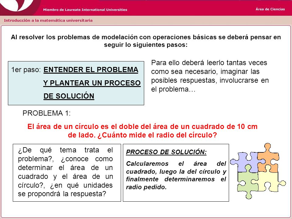1er paso: ENTENDER EL PROBLEMA Y PLANTEAR UN PROCESO DE SOLUCIÓN