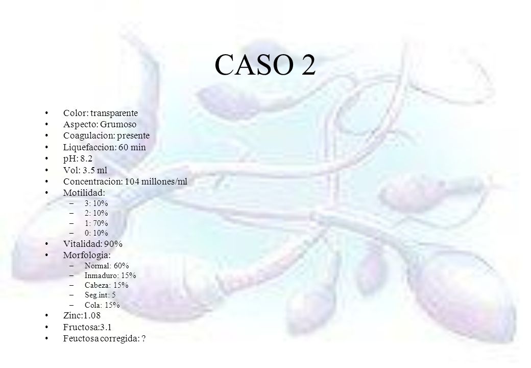 CASO 2 Color: transparente Aspecto: Grumoso Coagulacion: presente
