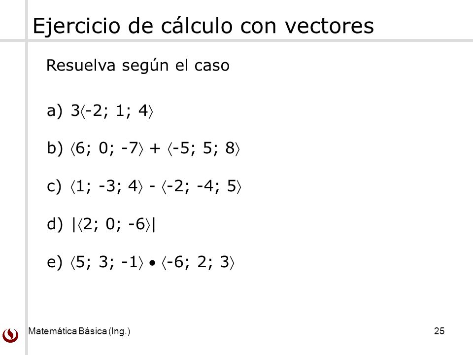 Ejercicio de cálculo con vectores