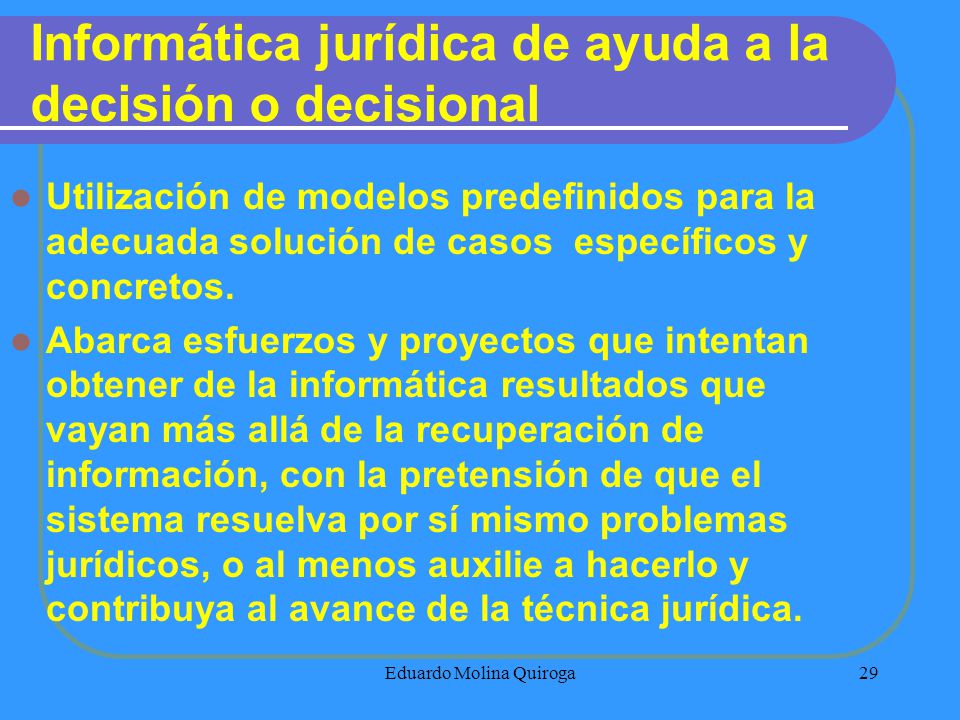 Informática jurídica de ayuda a la decisión o decisional