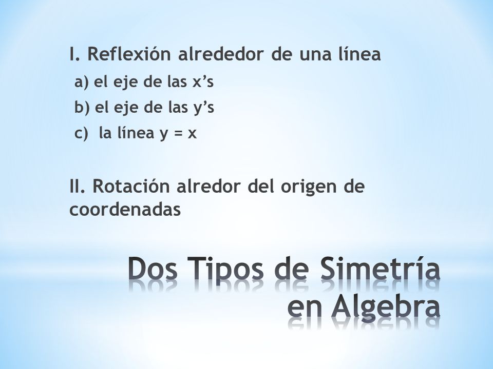 Dos Tipos de Simetría en Algebra