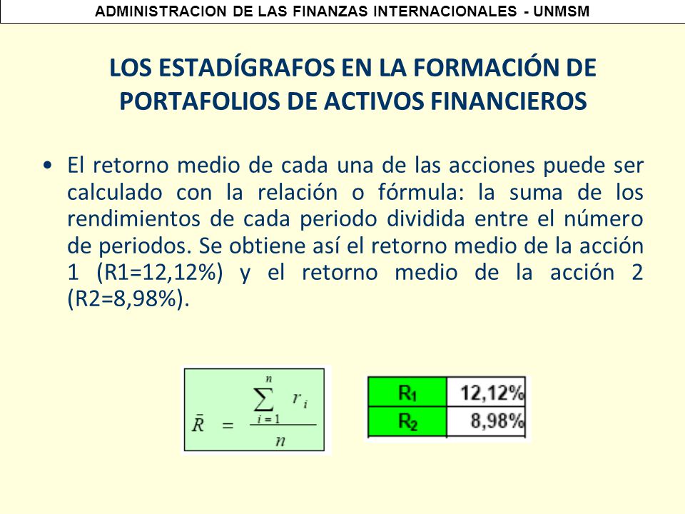 LOS ESTADÍGRAFOS EN LA FORMACIÓN DE PORTAFOLIOS DE ACTIVOS FINANCIEROS