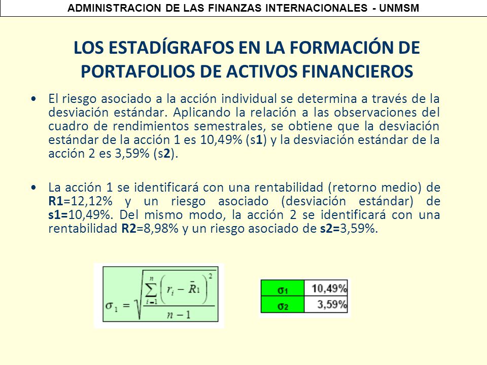 LOS ESTADÍGRAFOS EN LA FORMACIÓN DE PORTAFOLIOS DE ACTIVOS FINANCIEROS
