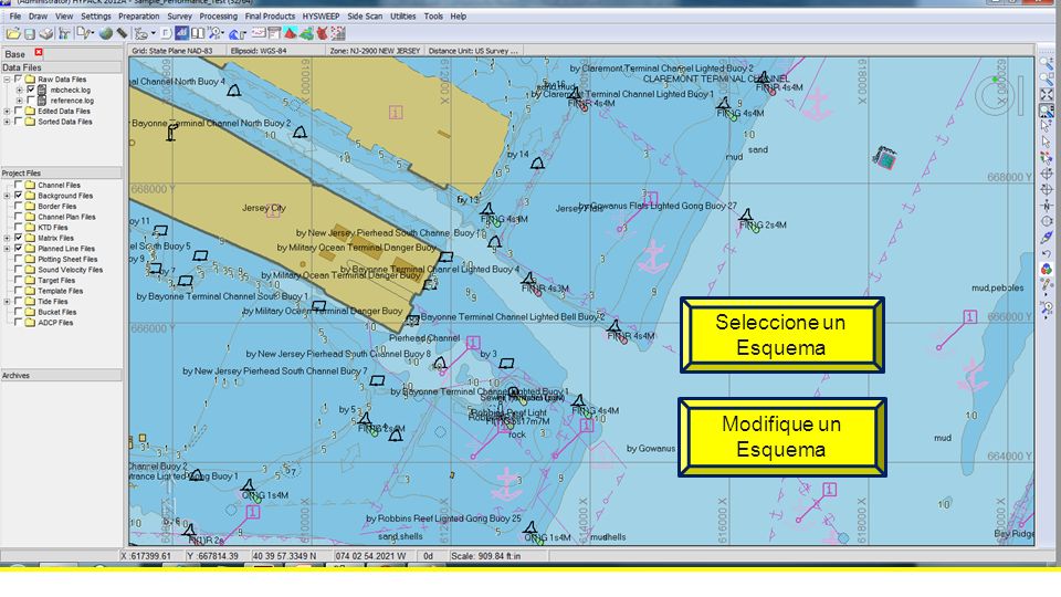 SCHEMEBUILDER Usado para determinar los colores en HYPACK SHELL y SURVEY. Colores de pantalla para Día/Noche.