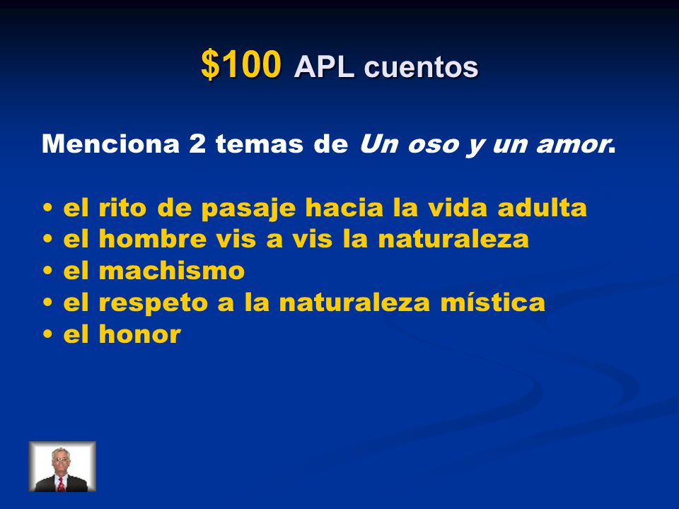 $100 APL cuentos Menciona 2 temas de Un oso y un amor.