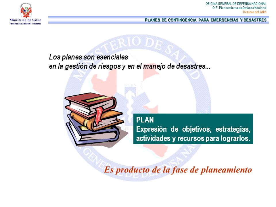 Es producto de la fase de planeamiento