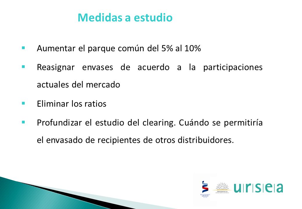 Medidas a estudio Aumentar el parque común del 5% al 10%