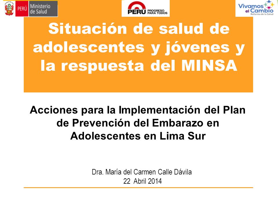 Situación de salud de adolescentes y jóvenes y la respuesta del MINSA