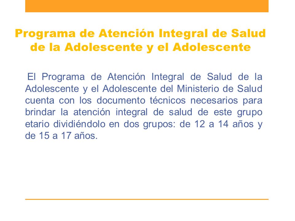 Programa de Atención Integral de Salud de la Adolescente y el Adolescente