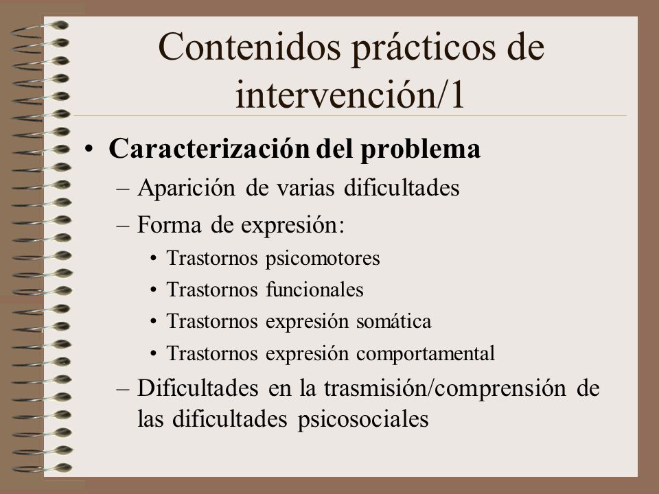 Contenidos prácticos de intervención/1