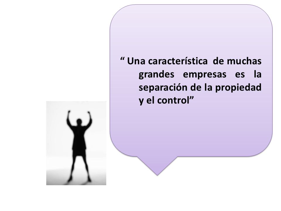 Una característica de muchas grandes empresas es la separación de la propiedad y el control