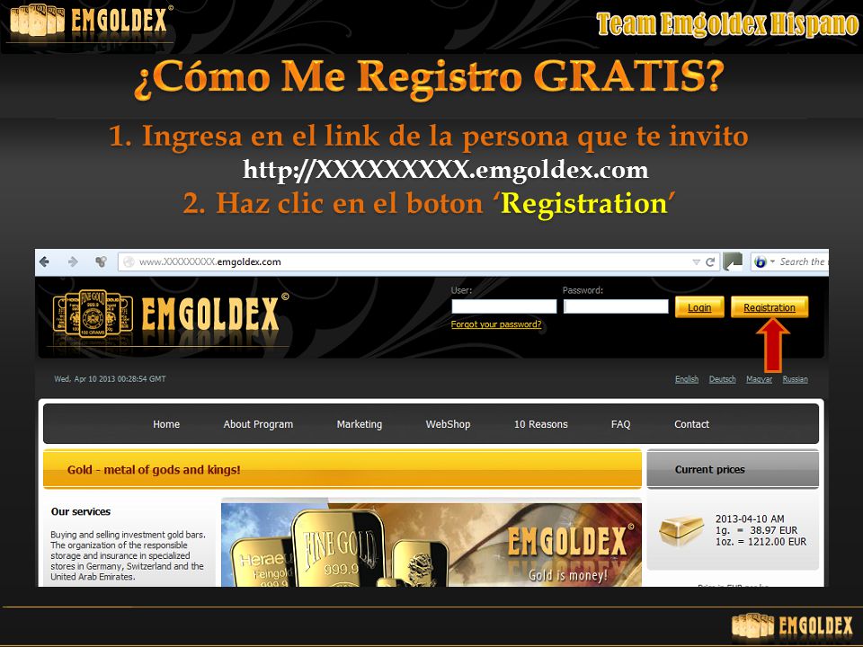 ¿Cómo Me Registro GRATIS Haz clic en el boton ‘Registration’