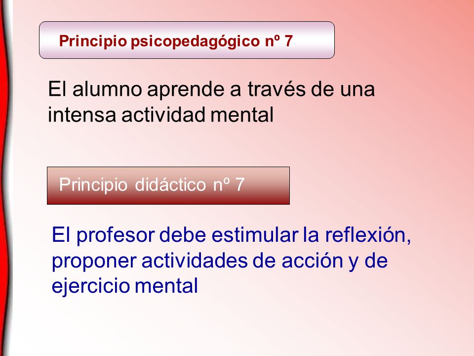 El alumno aprende a través de una intensa actividad mental