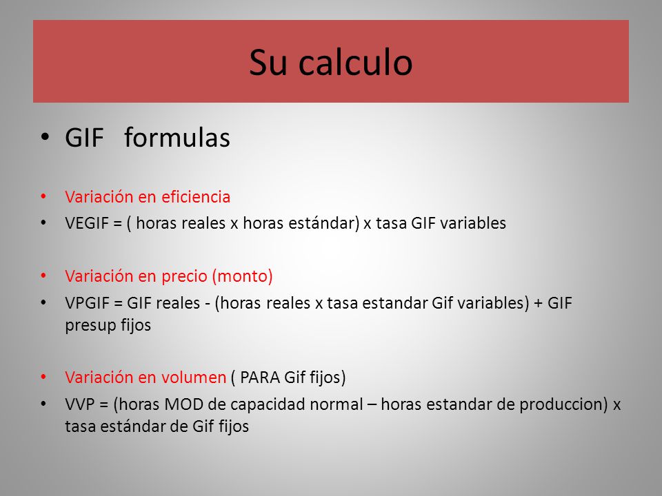 Su calculo GIF formulas Variación en eficiencia